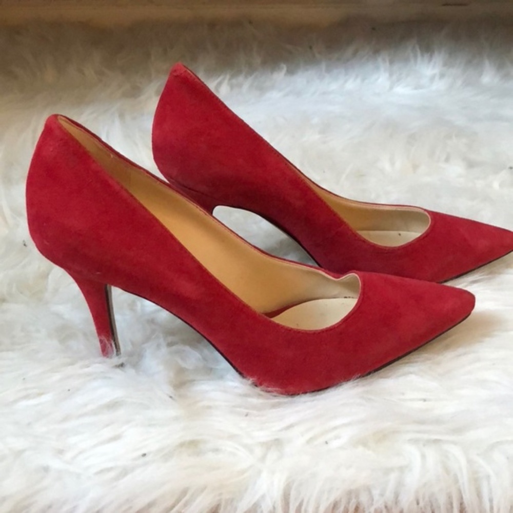 Nine West Red Suede Heels